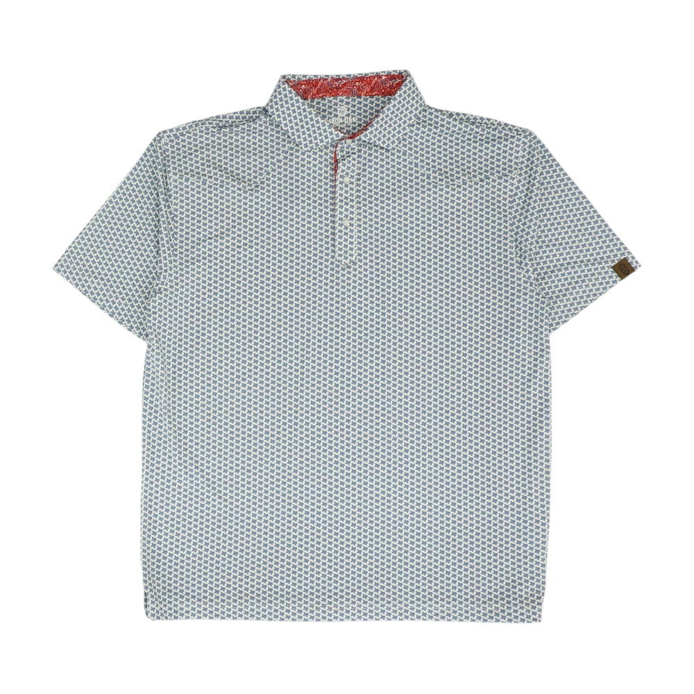 Beige Print Short Sleeve Polo