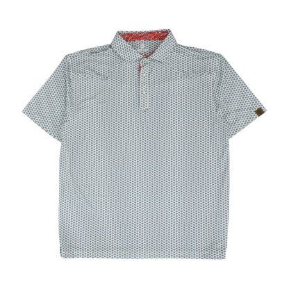 Beige Print Short Sleeve Polo
