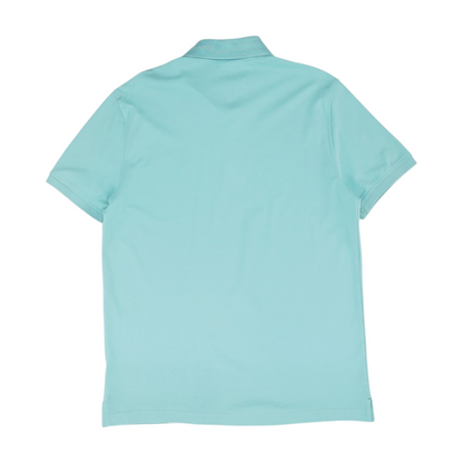 Blue Solid Short Sleeve Polo