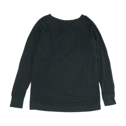 Black Solid Sweatshirt Pullover