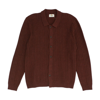 Rust Solid Cardigan Sweater
