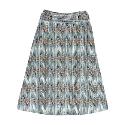 Gray Chevron Midi Skirt