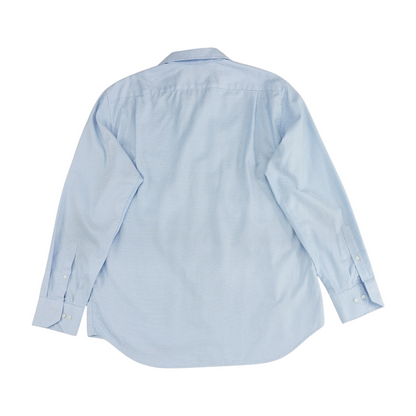 Blue Houndstooth Long Sleeve Button Down