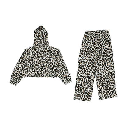 Beige Animal Print Long Sleeve Set
