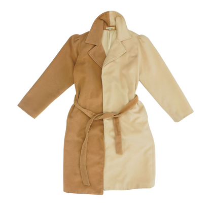 Tan Color Block Coat