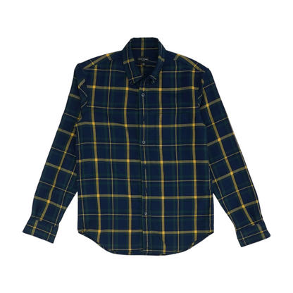 Navy Check Long Sleeve Button Down