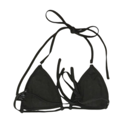 Black Solid Swim Top