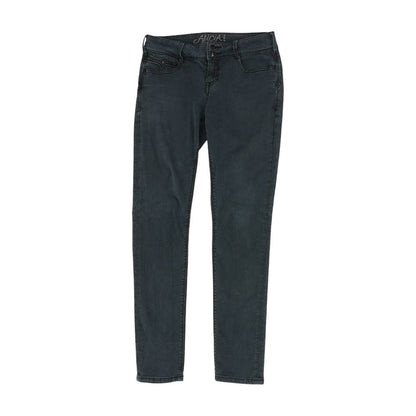 Blue Solid High Rise Skinny Leg Jeans