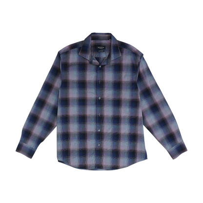 Purple Plaid Long Sleeve Button Down