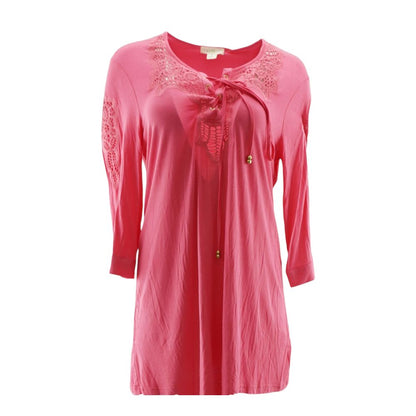 Pink Solid Midi Dress