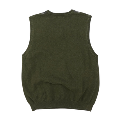 Green Argyle Vest Sweater
