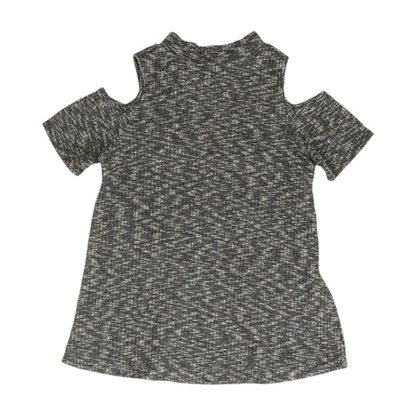 Black Graphic Short Sleeve Blouse