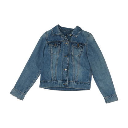 Blue Solid Denim Jacket