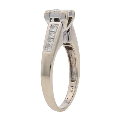 3/4 Ct 14K White Gold Tension Set Princess Cut Diamond Engagement Ring