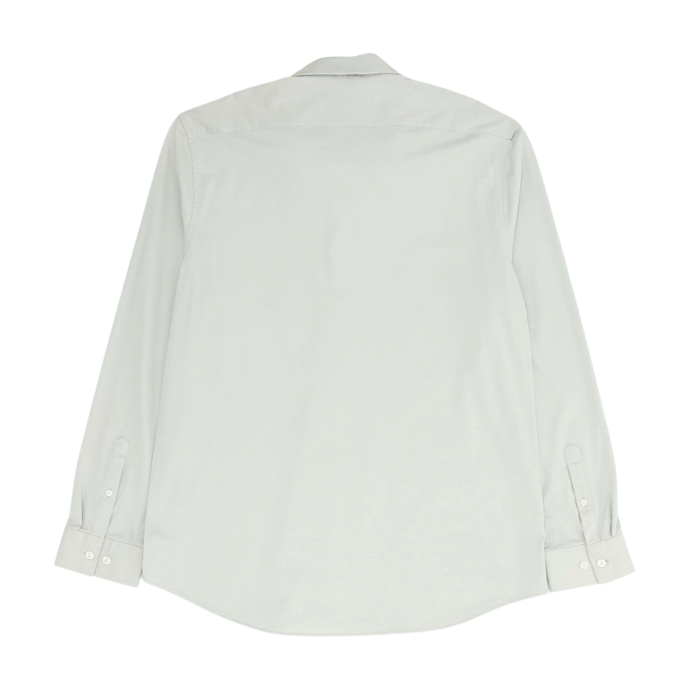 Gray Solid Long Sleeve Button Down