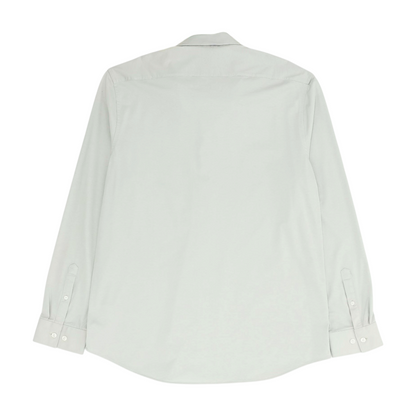 Gray Solid Long Sleeve Button Down