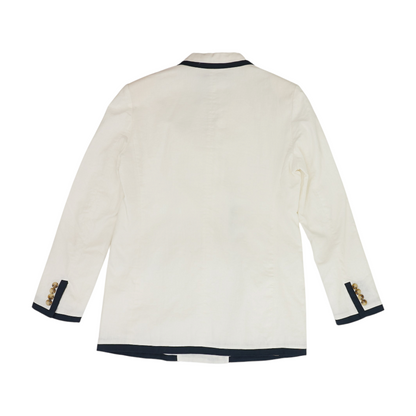 White Solid Blazer
