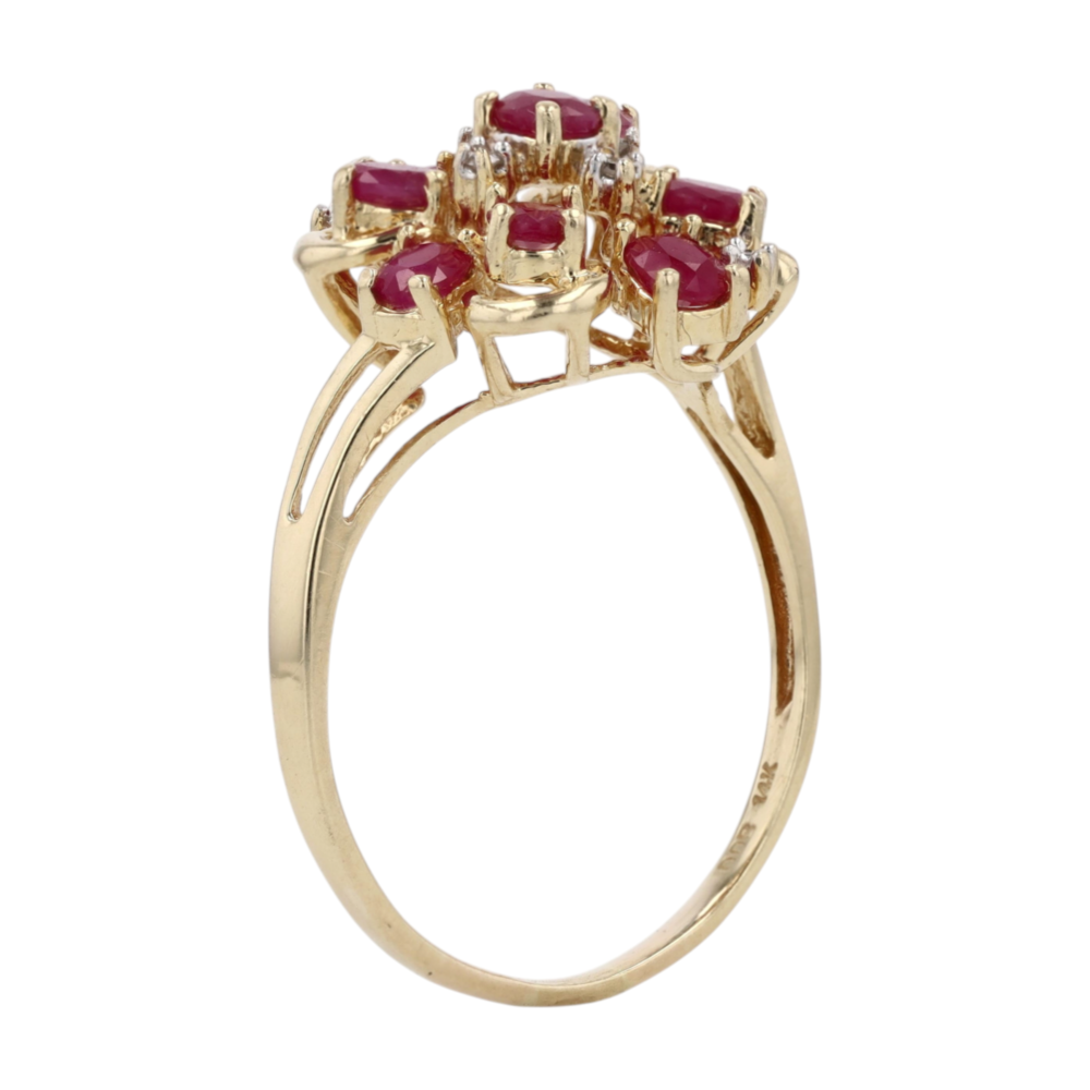 14K Yellow Gold Ruby Fashion Ring