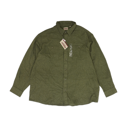 Green Solid Flannel Button Down