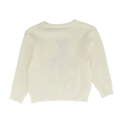 Cream Graphic Pullover Sweater
