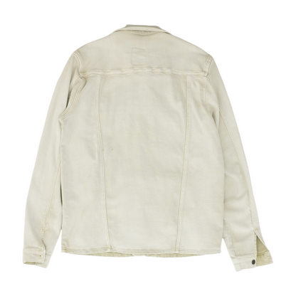 Beige Solid Denim Jacket