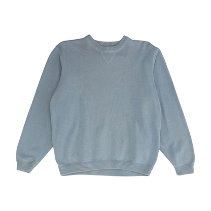 Blue Solid Pullover Sweater