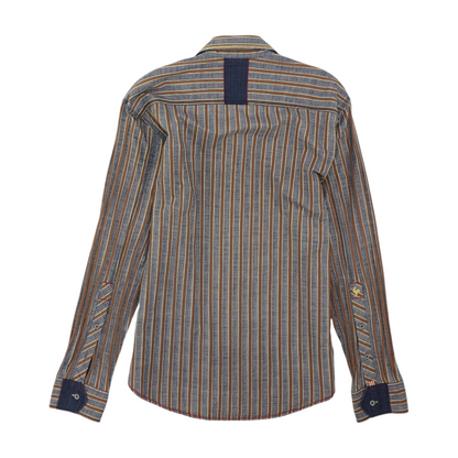 Blue Striped Long Sleeve Button Down