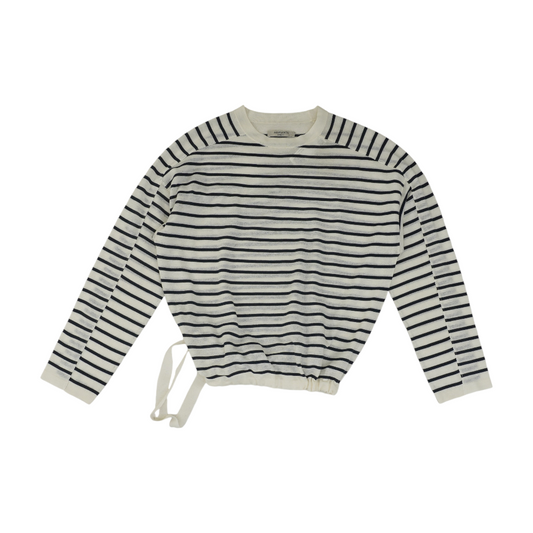 White Striped Pullover Sweater