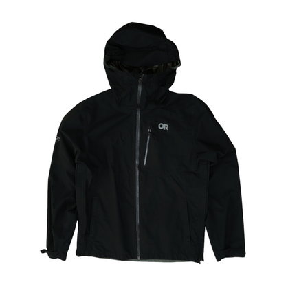 Black Solid Rain Jacket