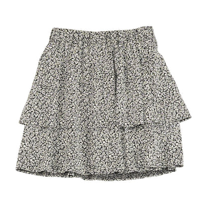 Black Floral Mini Skirt