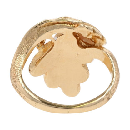 14K Gold Cultured Pearl With Sapphire Accent Vintage Style Grape Cocktail Ring