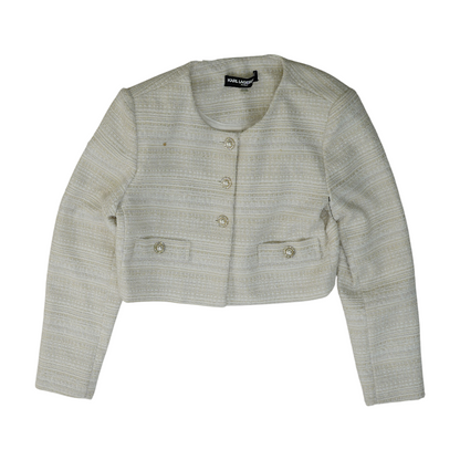 Beige Striped Blazer