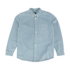 Blue Solid Long Sleeve Button Down