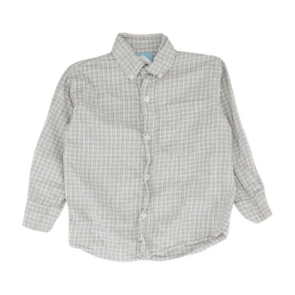 White Check Long Sleeve Button Down