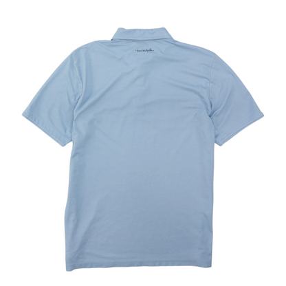 Blue Solid Short Sleeve Polo