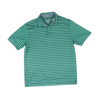 Green Striped Short Sleeve Polo