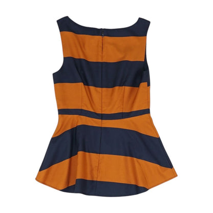 Navy Striped Sleeveless Blouse