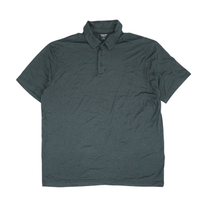 Gray Solid Short Sleeve Polo
