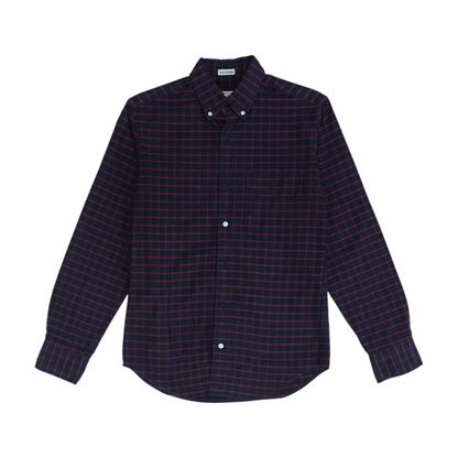 Navy Check Long Sleeve Button Down