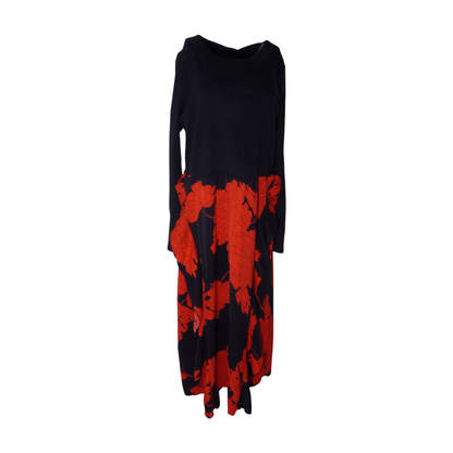 Black Floral Midi Dress