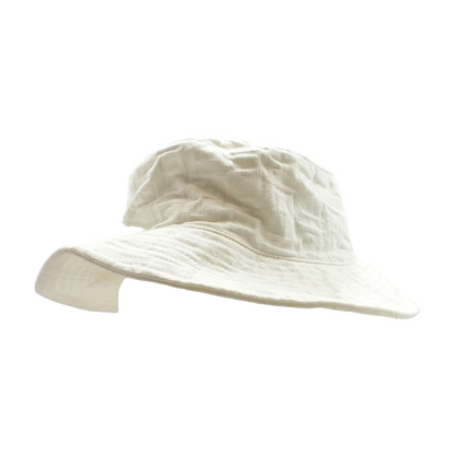 White Monogram Cotton Bucket Hat