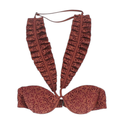 Maroon Print Swim Top