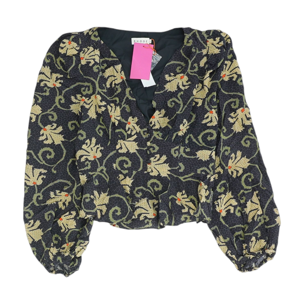Black Floral Blouse