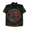 Black Graphic Short Sleeve Button Down