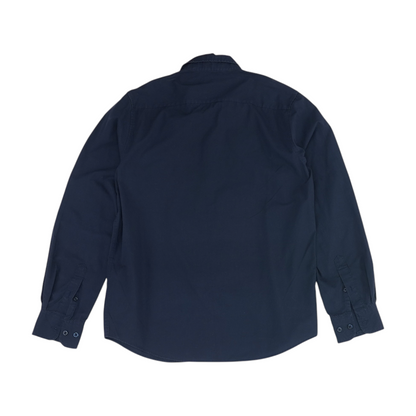 Navy Solid Long Sleeve Button Down