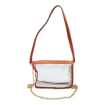 Orange Transparent Stadium Bag