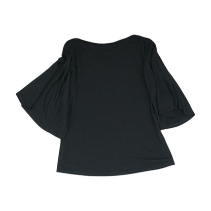 Black Solid 3/4 Sleeve Blouse