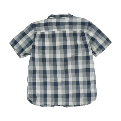 Blue Check Short Sleeve Button Down