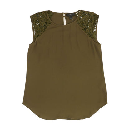 Olive Solid Sleeveless Blouse