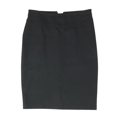 Black Solid Midi Skirt